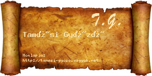 Tamási Győző névjegykártya